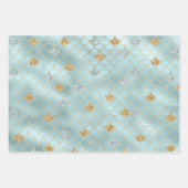 Girl Gold Aqua Blue Glitzer Mermaid Zitat Geschenkpapier Set (Vorderseite)