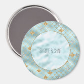 Girl Gold Aqua Blue Glitzer Mermaid Zitat Magnet (Vorderseite/Rückseite)