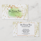 *~* Girl Gold Floral Frame Limette grün Visitenkarte (Vorne/Hinten)
