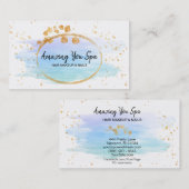 *~* Girl Gold Floral Frame Regenbogen Wasserfarbe Visitenkarte (Vorne/Hinten)