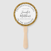 Girl Gold Glitzer Abschluss School Foto Fächer (Vorderseite)