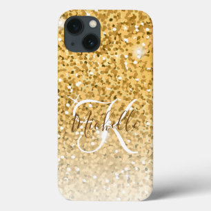 Girl-Gold-Glitzer-Glitzern-Monogram-Skriptname Case-Mate iPhone Hülle