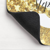 Girl-Gold-Glitzer-Glitzern-Monogram-Skriptname Mousepad (Ecke)