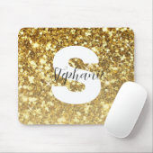 Girl-Gold-Glitzer-Glitzern-Monogram-Skriptname Mousepad (Mit Mouse)