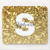 Girl-Gold-Glitzer-Glitzern-Monogram-Skriptname Mousepad (Vorne)