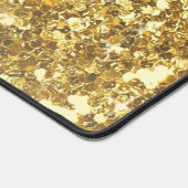 Girl-Gold-Glitzer-Glitzern-Monogram-Skriptname Schreibtischunterlage (Ecke)