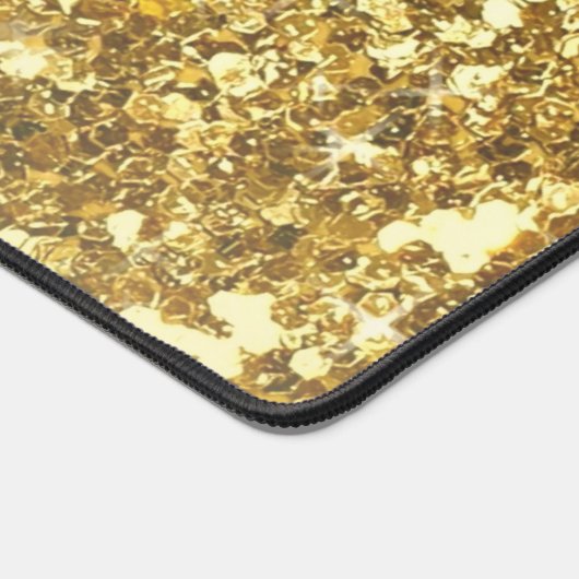 Girl-Gold-Glitzer-Glitzern-Monogram-Skriptname Schreibtischunterlage (Ecke)