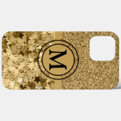 Girl Gold Glitzer Stars Monogram Case-Mate iPhone Hülle (Rückseite (Horizontal))