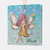 Girl Gold Lila Blue Glitzer Sparkone Fairy Dust Keramikornament (Links)