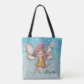 Girl Gold Lila Blue Glitzer Sparkone Fairy Dust Tasche (Rückseite)
