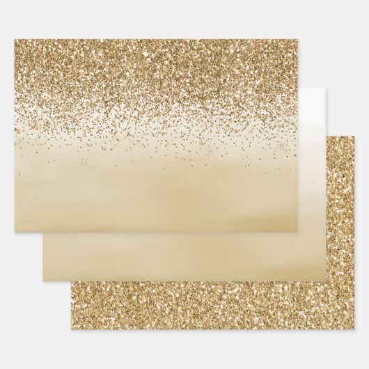 Girl-Gold-Ombre-Glitzer Geschenkpapier Set (Set)