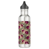 Girl Gold Pink Blütenleopard Print Edelstahlflasche (Links)