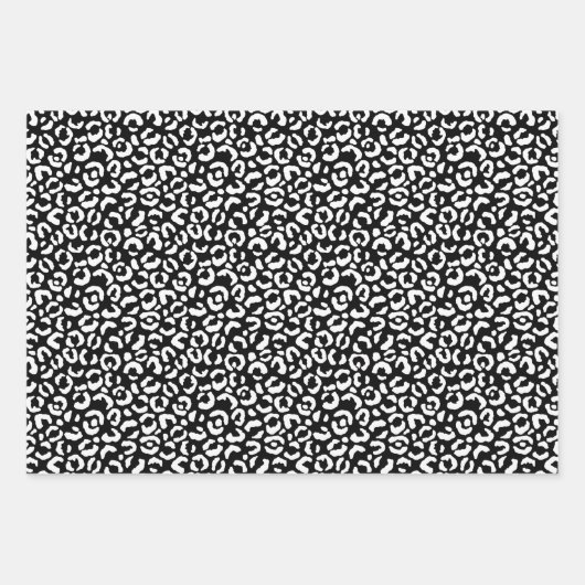 Girl Gold Pink Schwarz-weiß Leopard Print Glitzer Geschenkpapier Set (Vorderseite 3)