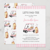 Girl Golf Baby Dusche Einladung (Vorne/Hinten)