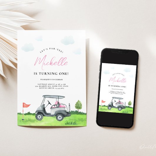 Girl Golf Birthday Einladung