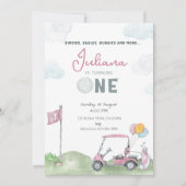 Girl Golf Birthday Einladung Vorlage Golfplatz (Vorderseite)