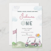 Girl Golf Birthday Einladung Vorlage Golfplatz (Vorne/Hinten)