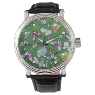Girl Golf Pattern Armbanduhr