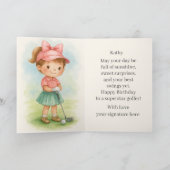 Girl Golfer Birthday Youth Folded Greeting Card Karte (Innenseite)
