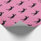 Girl Golfer Bright Pink Geschenkpapier (Ecke)