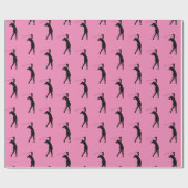 Girl Golfer Bright Pink Geschenkpapier (Flach)