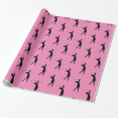 Girl Golfer Bright Pink Geschenkpapier (Ungerollt)