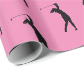 Girl Golfer Bright Pink Geschenkpapier (Rolleneckpunkt)