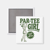 Girl Golfer Funny Par Tee Girl For Golf Lovers Magnet (Vorderseite/Rückseite)