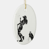 Girl Golfer Keramik Ornament (Rechts)