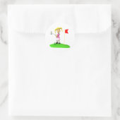 Girl Golfer Runder Aufkleber (Tasche)