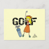Girl Golfer Tshirts und Geschenke Postkarte (Vorderseite)