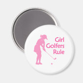 Girl Golfers Rule Magnet (Vorderseite/Rückseite)