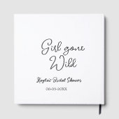 Girl gone wild bridal shower name date simple mini gästebuch (Rückseite)