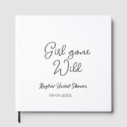 Girl gone wild bridal shower name date simple mini gästebuch (Vorderseite)