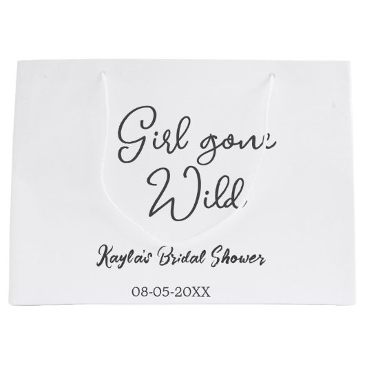 Girl gone wild bridal shower name date simple mini große geschenktüte (Vorderseite)
