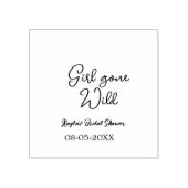 Girl gone wild bridal shower name date simple mini gummistempel (Prägung)