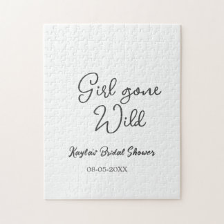 Girl gone wild bridal shower name date simple mini puzzle