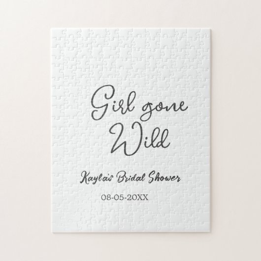Girl gone wild bridal shower name date simple mini puzzle (Vertikal)