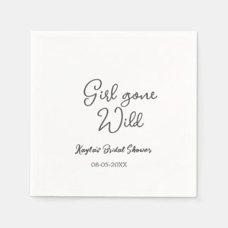 Girl gone wild bridal shower name date simple mini serviette