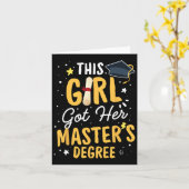 Girl Got ihren Master-Abschluss-Abschluss meistert Karte (Gelbe Blume)