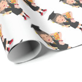 Girl Graduate Geschenkpapier (Rolleneckpunkt)