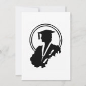 Girl Graduate Silhouette Abschluss Einladung (Rückseite)