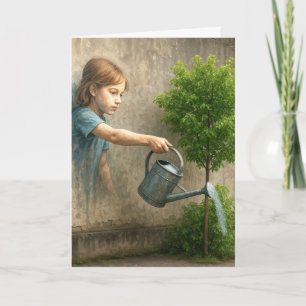 Girl Graffiti Malerei Denken Sie an Sie Karte