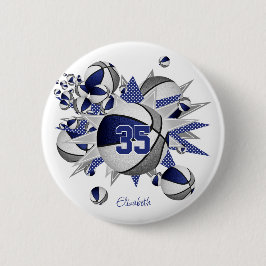 Girl-Graue Basketball-Stars Button