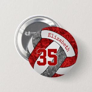 Girl-Grauen Volleyballmannschaftsfarben personalis Button