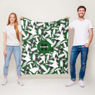 Girl-Green Black Volleyball Team Farben Fleecedecke