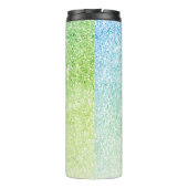 Girl Green Blue Glitzer Blush Monogram Name Thermosbecher (Rückseite)