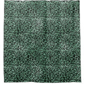Girl Green Glam Leopard Print Duschvorhang (Vorderseite)