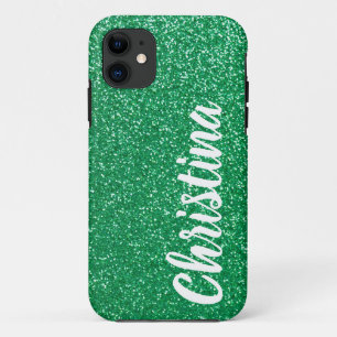 Girl Green Glitzer Name Personalisiert Case-Mate iPhone Hülle