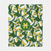 Girl-Green Gold Volleyball Team Farben Fleecedecke (Vorderseite)